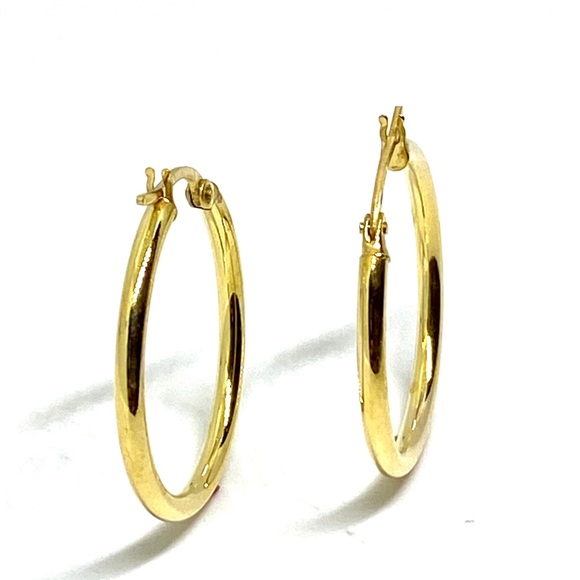 Solid 14K Yellow Gold 20mm Polished Hoop Earrings